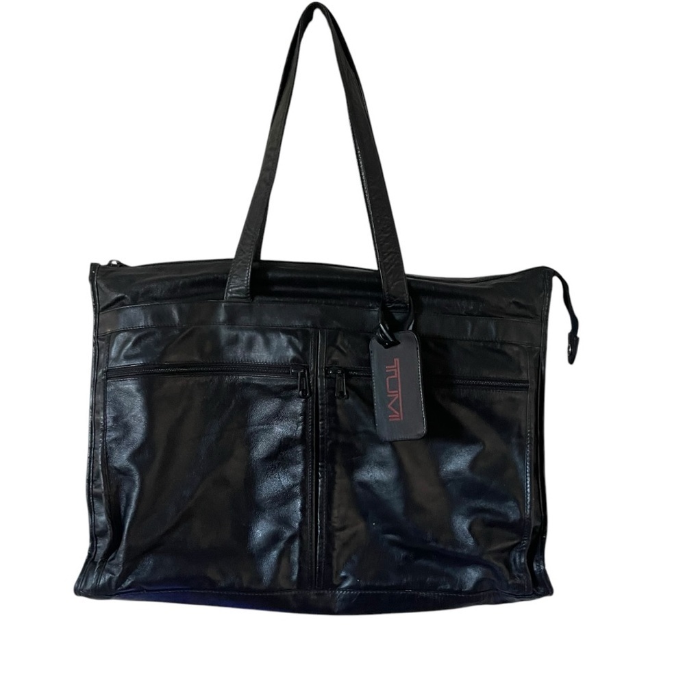 Tumi Black Leather Men's Travel Bag